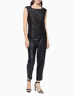 sequin cap sleeve top