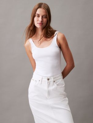 Cotton Contour Rib Bodysuit, Brilliant White