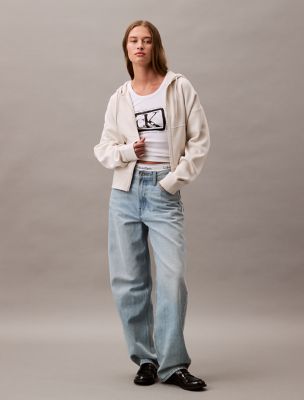 Calvin klein retro hot sale logo cropped sweatshirt