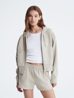 Archive Logo Fleece Zip Hoodie, Plaza Taupe