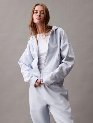 Buy Calvin Klein Women White Hooded Solid Sweatshirt - NNNOW.com