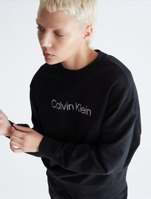 Black Round Neck Calvin Klein Mens Sweatshirt