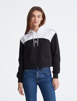 Buy Calvin Klein Jeans Women Black Embroidered Hooded Sweatshirt -  Sweatshirts for Women 19009202