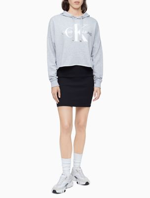 Image of Foil Monogram Logo Cropped Hoodie