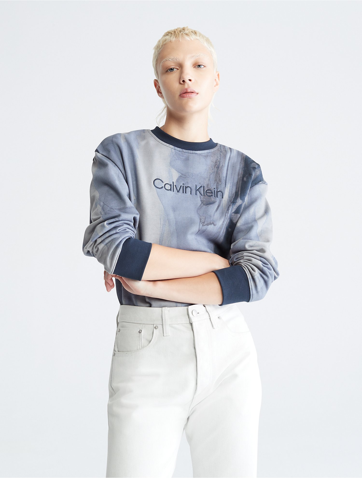 Naturals Printed Crewneck Sweatshirt | Calvin Klein® USA