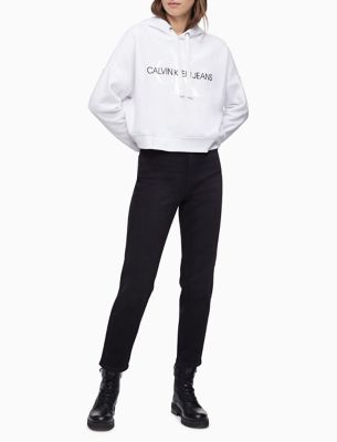 calvin klein hoodie black and white