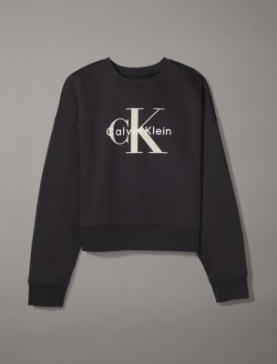 Calvin Klein Classic Monogram Logo Crewneck Fleece Sweatshirt