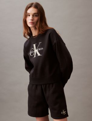 Calvin Klein Men's Relaxed Fit Monogram Logo Fleece Sweatshirt