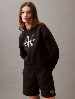 Monogram Logo Fleece Relaxed Crewneck Sweatshirt Calvin Klein