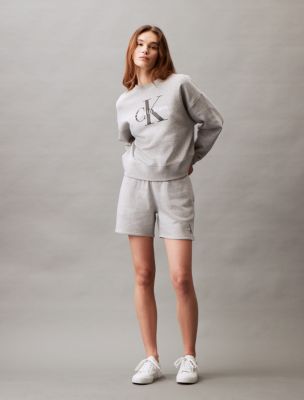 Monogram Logo Relaxed Crewneck Sweatshirt + Fleece Shorts