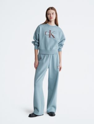 Monogram Logo Relaxed Crewneck Sweatshirt + Sweatpants | Calvin Klein