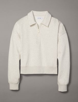 Archive Logo Fleece Quarter Zip Polo Sweatshirt | Calvin Klein
