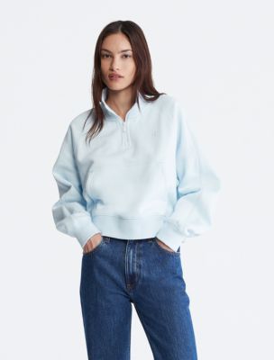 Archive Logo Fleece Quarter Zip Sweatshirt, Ice Melt