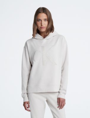 Calvin Klein Logo-tape Bungee-hem Sweatshirt in Blue