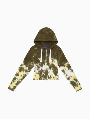 calvin klein tie dye cropped hoodie