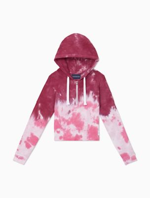 calvin klein tie dye cropped hoodie