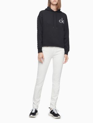 calvin klein tape neck hoodie