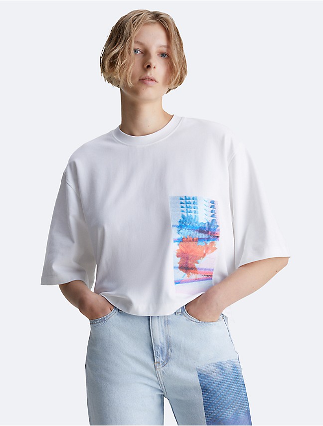Sequin Monogram Logo Crewneck T-Shirt | Calvin Klein® USA