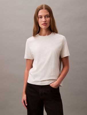 V-neck Plain Calvin Klein Twill Cotton Full Sleeves Shirt