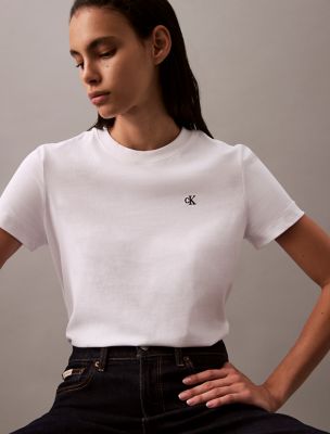 Calvin klein white shop t shirt womens