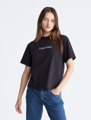 CALVIN KLEIN Logo All Over Print T-Shirt Black Logo