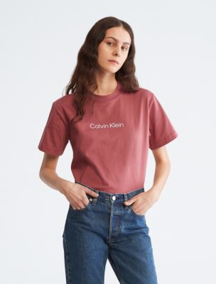 Standard Logo Boxy Fit Crewneck T-Shirt, Raspberry Blush