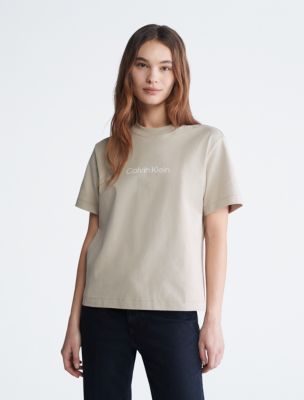 Standard Logo Boxy Fit Crewneck T-Shirt, Plaza Taupe