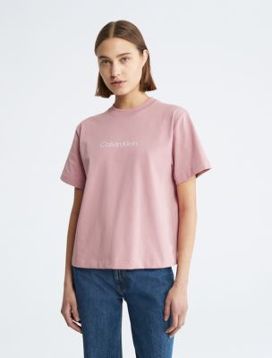 Standard Logo Boxy Fit Crewneck T-Shirt, Foxglove