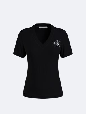 Plus Size Monogram Logo V-Neck T-Shirt