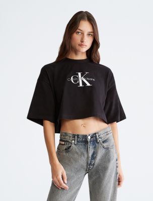 Calvin Klein womens Short Sleeve T-Shirt Monogram Logo Variety