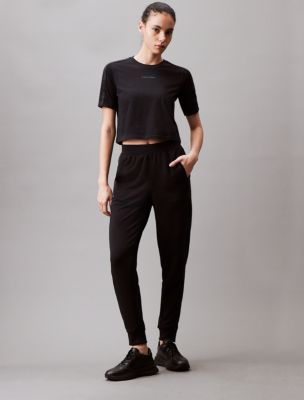 Logo Tape Boxy Fit Cropped T-Shirt + Joggers, 