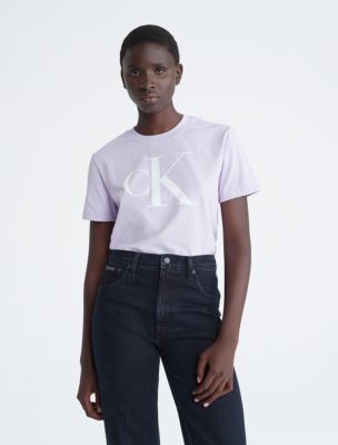 Monogram Logo Crewneck T-Shirt, Pastel Lilac