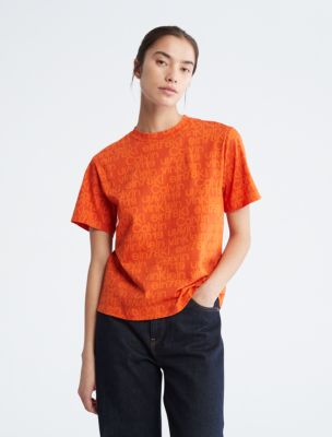 Allover Logo Crewneck T-Shirt, Clay