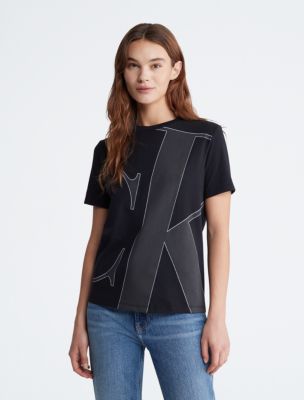 Monogram Oversized Logo Crewneck T Shirt