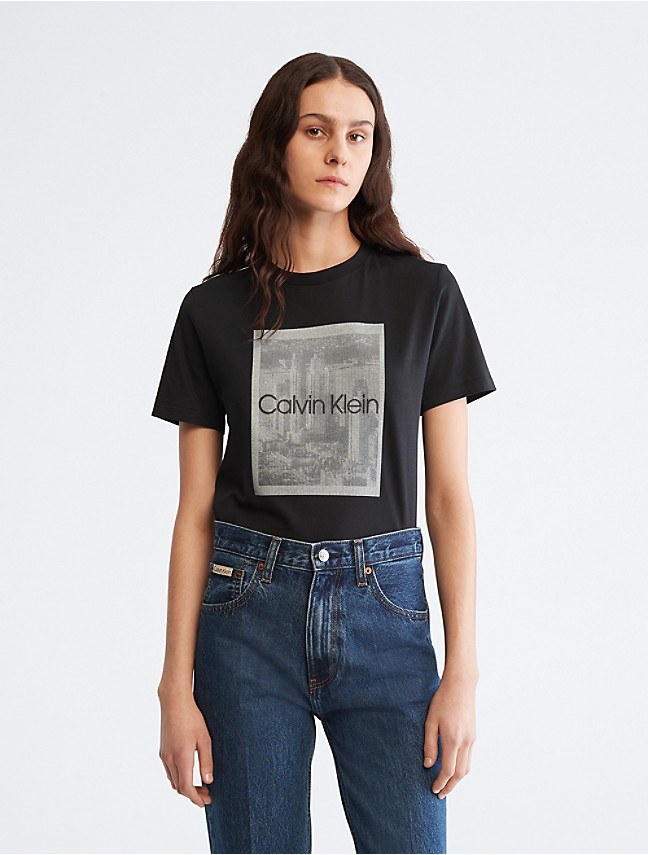 Calvin Klein womens Monogram Logo Cover Up T-shirt DressSwimwear Cover-Up