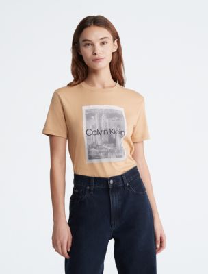Floral Blur Graphic Relaxed T-Shirt, Iced Coffee