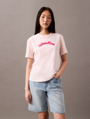 Calvin Klein Felt Logo Script Classic Tee | Calvin Klein