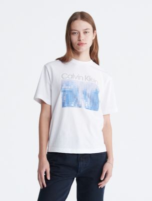 Monogram Logo Block Crewneck T-Shirt, Brilliant White