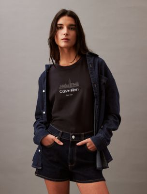 City Skyline Graphic Crewneck T-Shirt, Black Beauty