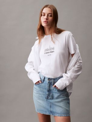 City Skyline Graphic Crewneck T-Shirt, Brilliant White