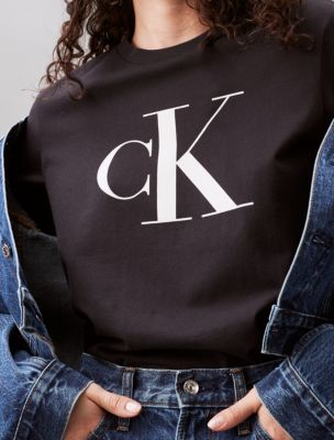 Monogram Logo Crewneck T-Shirt, Black Beauty