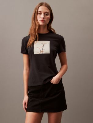Plant Graphic Slim Fit Crewneck T-Shirt, Black Beauty
