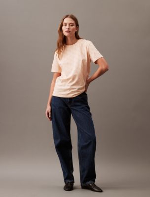 Allover Monogram Logo Print Classic T-Shirt, Orange Buff