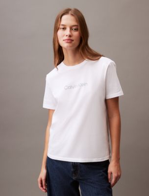 T-shirt Calvin Klein Top Clothing, T-shirt, tshirt, angle, white