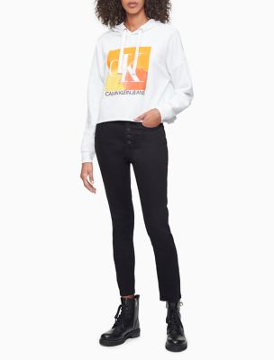 calvin klein jeans cropped hoodie