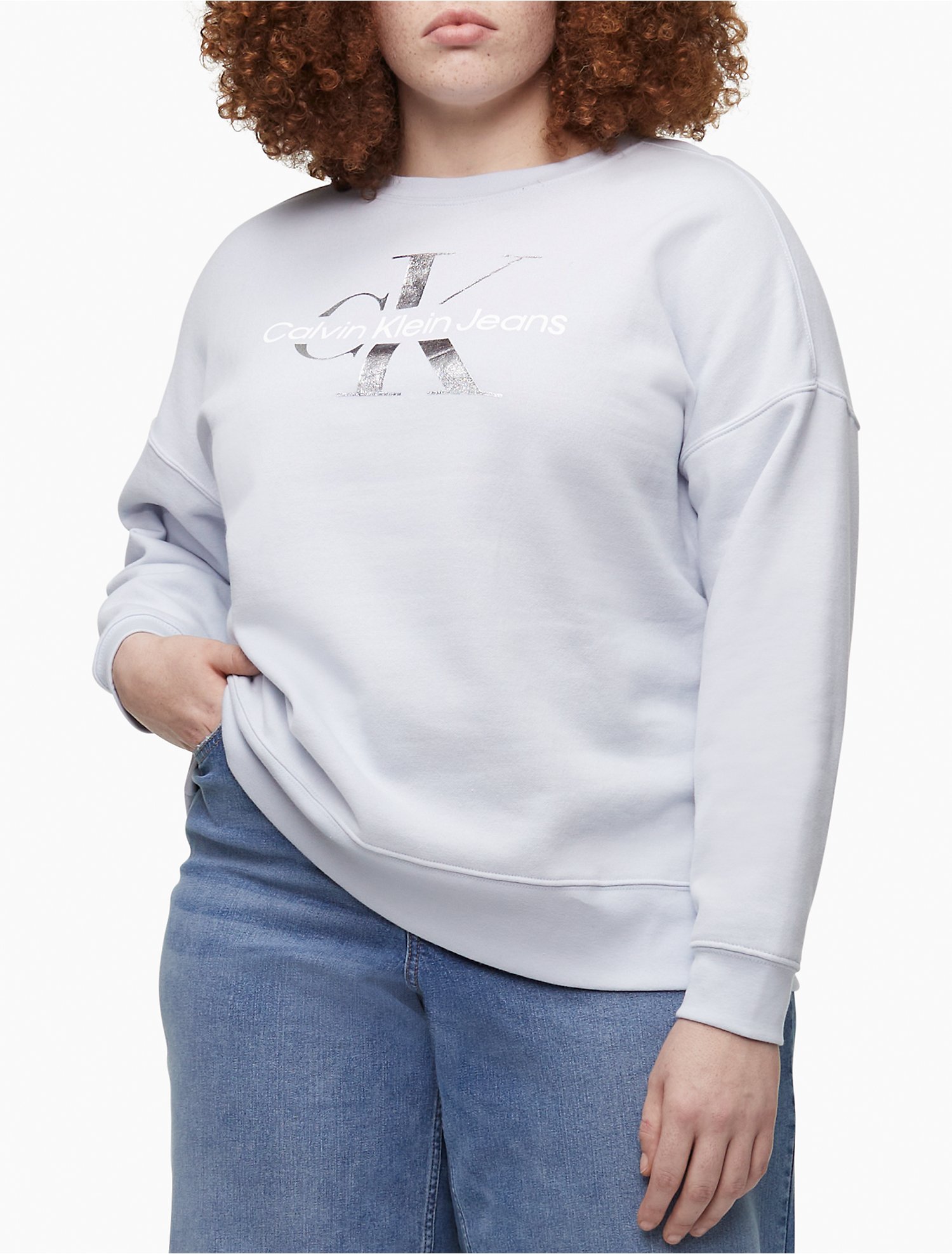 Plus Size Silver Foil Monogram Logo Sweatshirt | Calvin Klein® USA