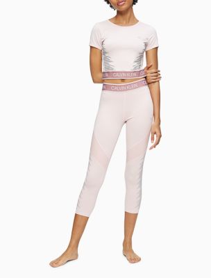 Calvin Klein Performance High-Waist Lattice-Back Leggings - Dark