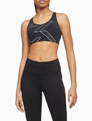 Performance Oversized Logo Sports Bra, Black