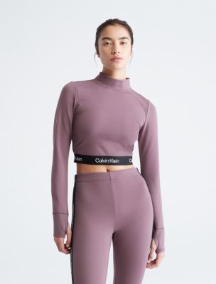 Calvin klein long sleeve hotsell crop top