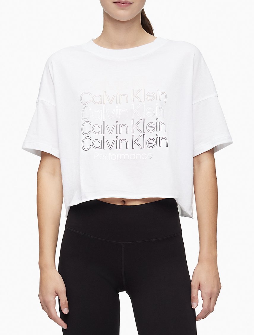 New Arrival Performance Multi Logo Cropped T-Shirt